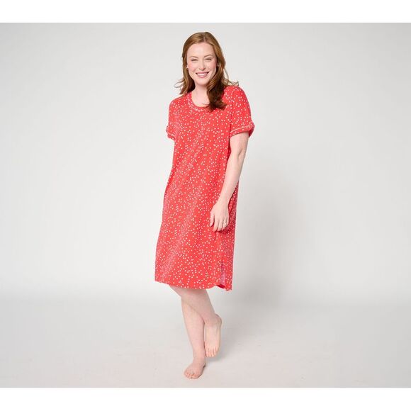 Cuddl Duds Other - Cuddl Duds Women's Sleepwear Sz XL Cotton Core Printed Burgundy Red
